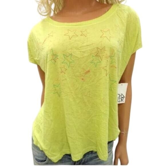 Dreamer x Urban Outfitters Exclusive High-Low Relaxed Multicolored Stars Tee - Picture 1 of 5